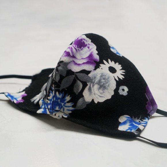 Hand Crafted Other - Handmade Blue and Purple Rose Face Mask